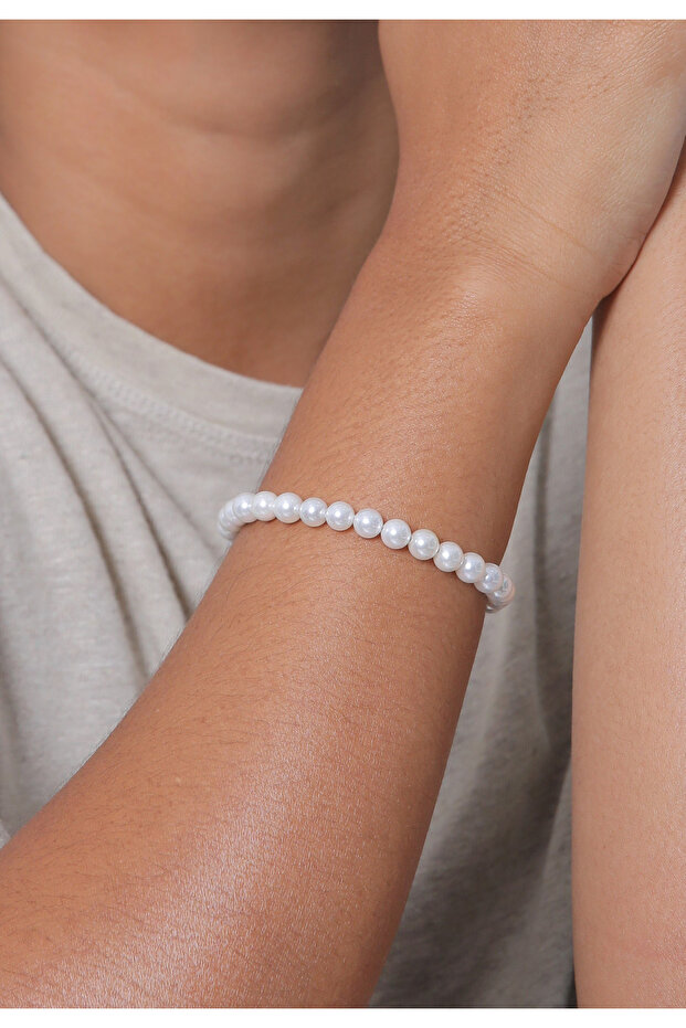 Dámsky klasický náramok s perlami z mušľového jadra zo striebra 925 - 4