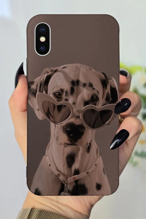 Apple iPhone XS Compatible Dog Pattern Hd Printed Silicone Case
