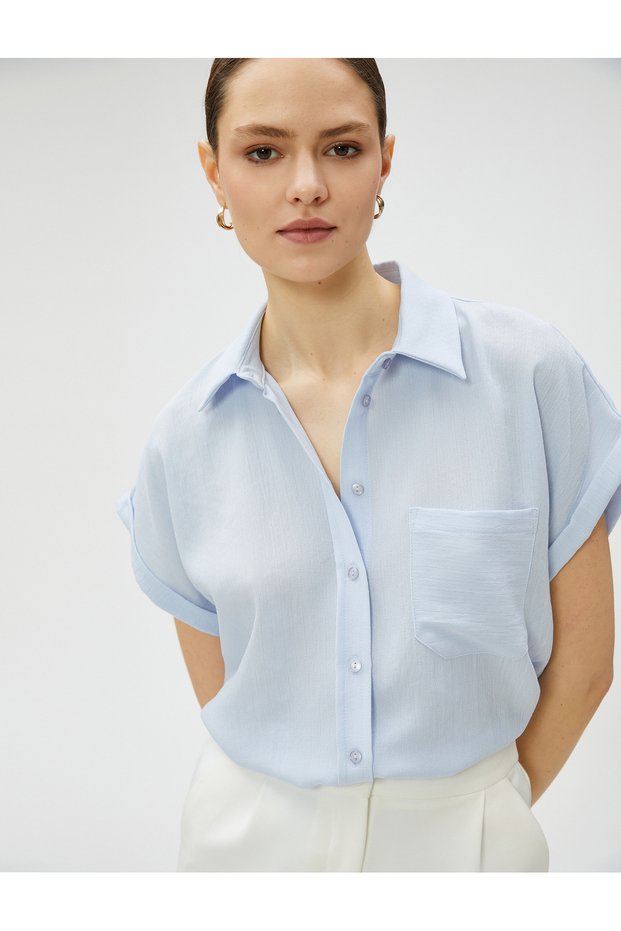 Short Sleeve Shirt with Pocket Detail
