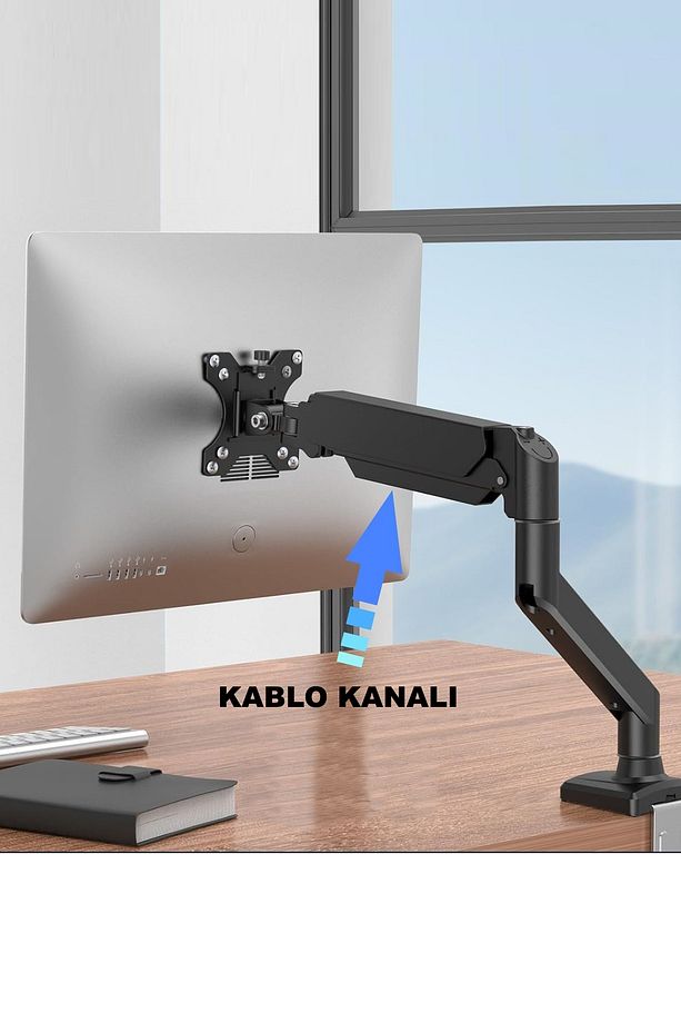 Yeni Nesil 17-30' Lcd Led Monitör Tutucu Kol Amortisörlü Vesa Monitör Standı 2-10 Kg - 4