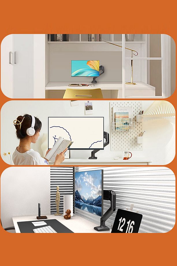 Yeni Nesil 17-30' Lcd Led Monitör Tutucu Kol Amortisörlü Vesa Monitör Standı 2-10 Kg - 6
