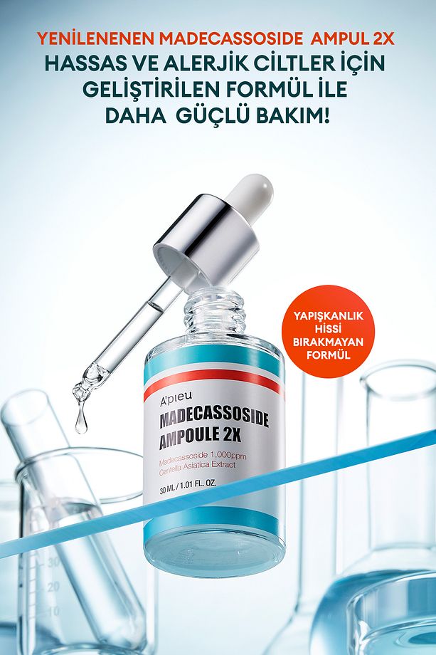 Hassas Ve Yıpranmış Ciltlere Yoğun Nem Ve Bakım Sunan Ampul 30ml A'pıeu Madecassoside Ampoule 2x - 6