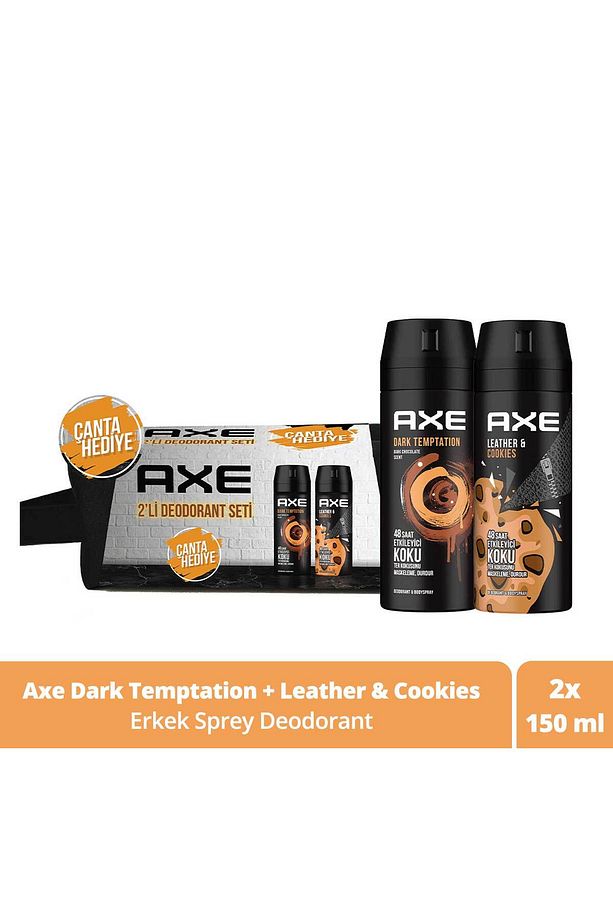 Erkek Sprey Deodorant Seti Dark Temptation Leather & Cookies 150 ml X2 - 1