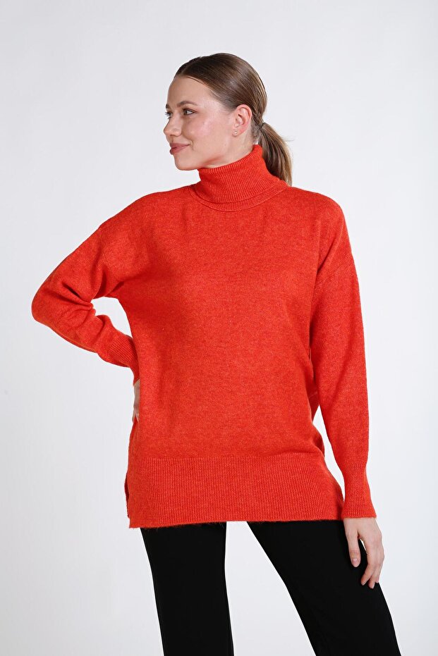 Oversize Balıkçı Yaka Kazak - 2