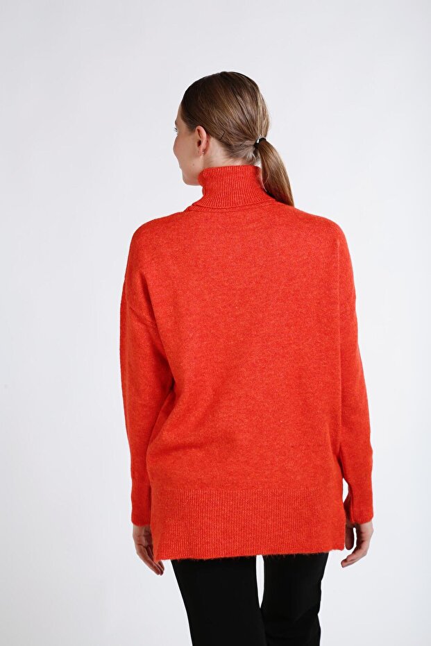 Oversize Balıkçı Yaka Kazak - 3