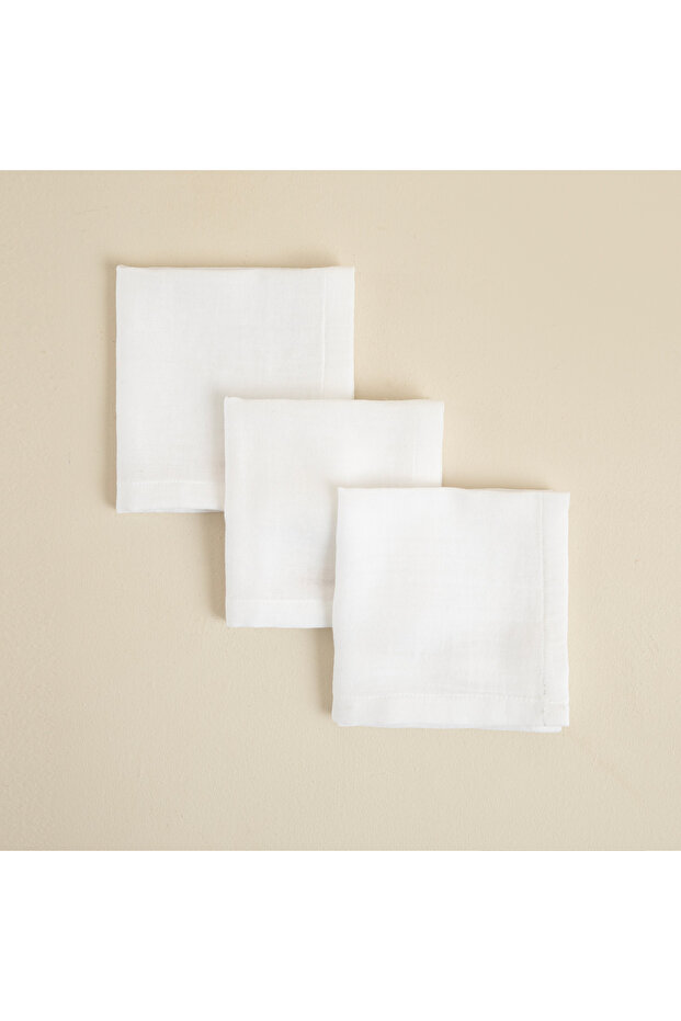 Abella Bambu 3'lü Ağız Bezi Beyaz - 1