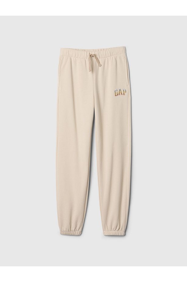Kız Çocuk Bej Gap Logo Relaxed Fleece Jogger Eşofman Altı - 2