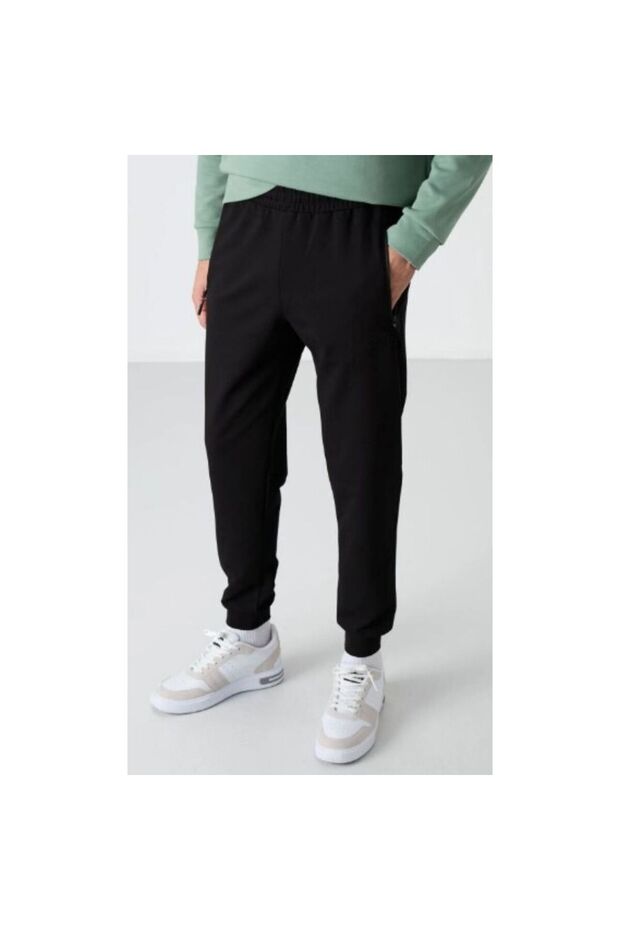 Men's Sweatpants - Elastic Ribbed Legs, Zippered Pockets, Comfortable 3 Thread Raster