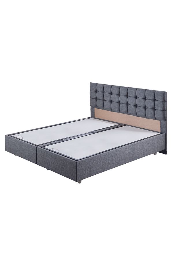 Venedik Çift Kişilik Baza Başlık Letto Yatak Seti Gri - 3