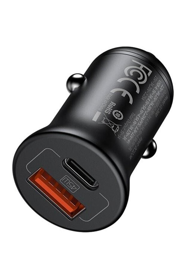 Cc-2680 45w Pd 1xtype-c 1x Usb Araç Çakmak Şarjı-siyah - 2