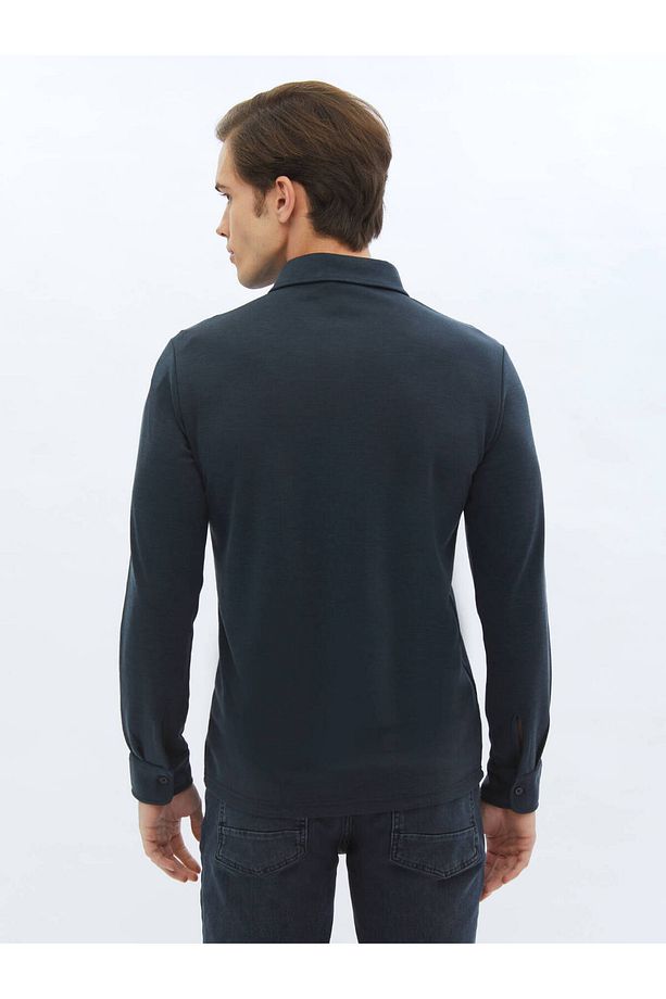 Düz Regular Fit Casual Örme Gömlek - 2