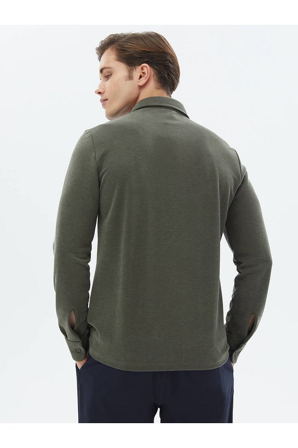 Düz Regular Fit Casual Örme Gömlek - 2