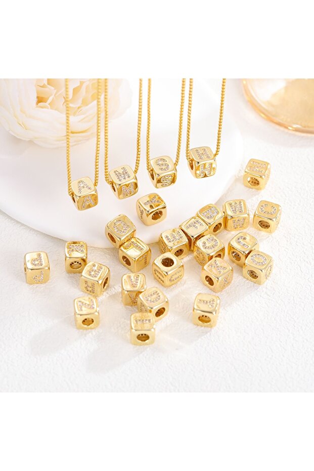 KÜP HARF ZİNCİR KOLYE 'E' - 2