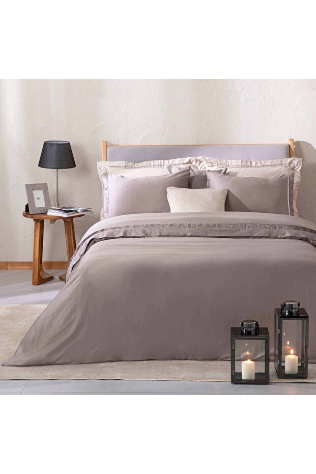 Etape 100% Cotton Double Duvet Cover Set 200X220 cm Beige