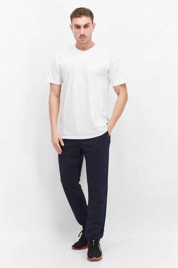 Men Regular Fit Solid Drawstring Jogger Pants, Navy - 3