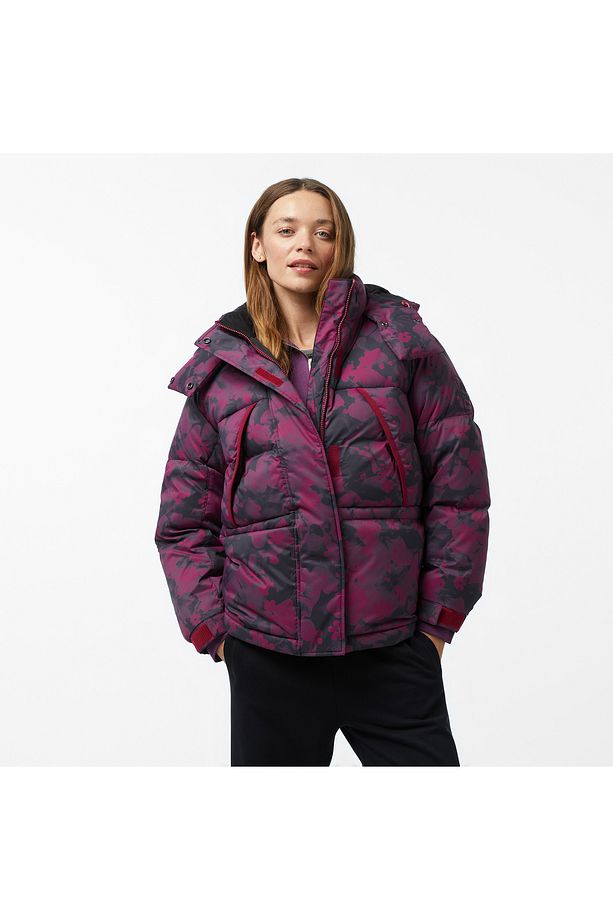 Howker Recycled Down Printed Puffer Kadın Mor Ceket - 1