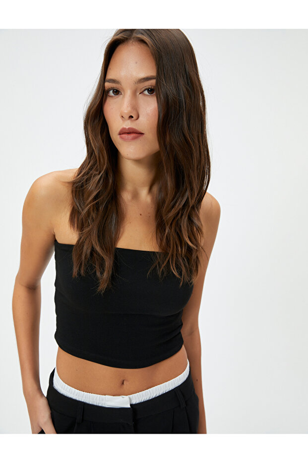 Crop Strapless Top Viscose Mixed