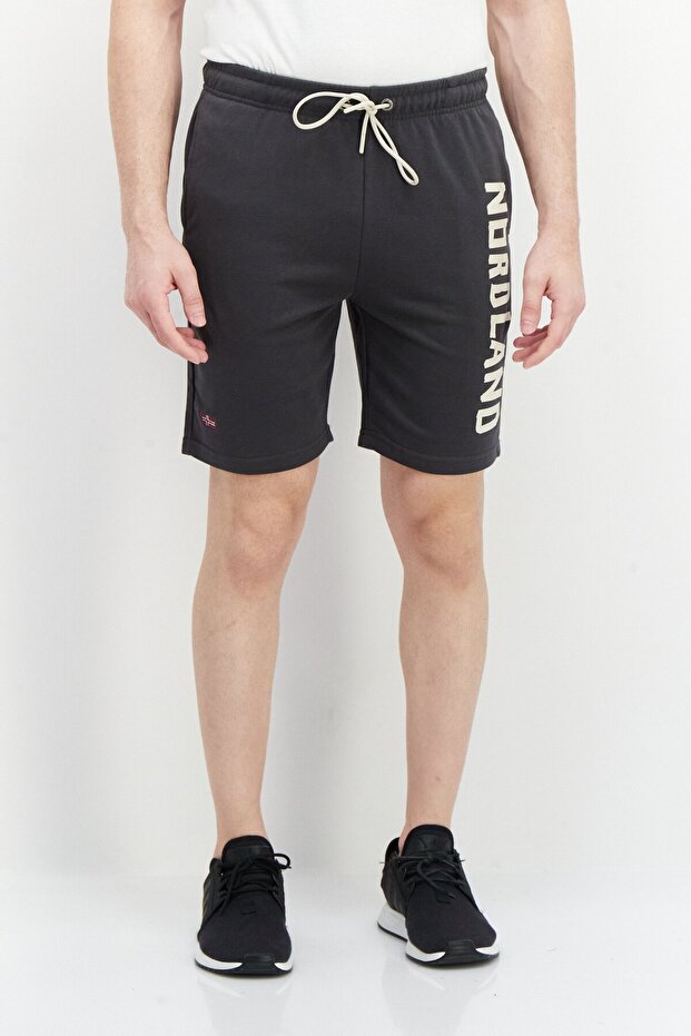 Men Regular Fit Drawstring Basic Short, Light Grey - 1