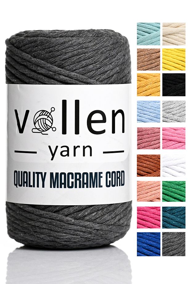 Taranan Makrome Ipi, 3mm Tek Büküm,Makrome Örgü İpi, Taranabilir Pamuk Makrome - 1