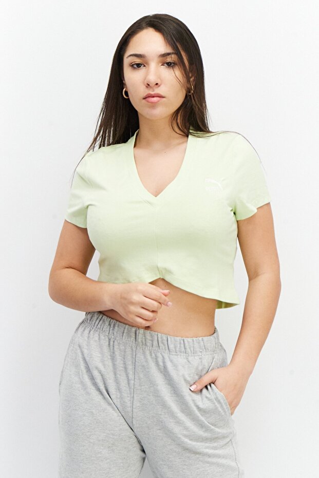 Women Sportswear Fit Short Sleeve Training T-Shirt, Lemon Green