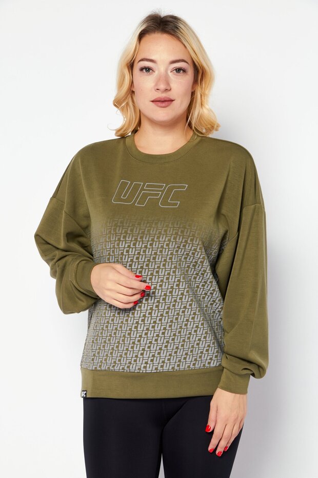 Women Sportswear Fit Long Sleeves Training Sweatshirt, Olive