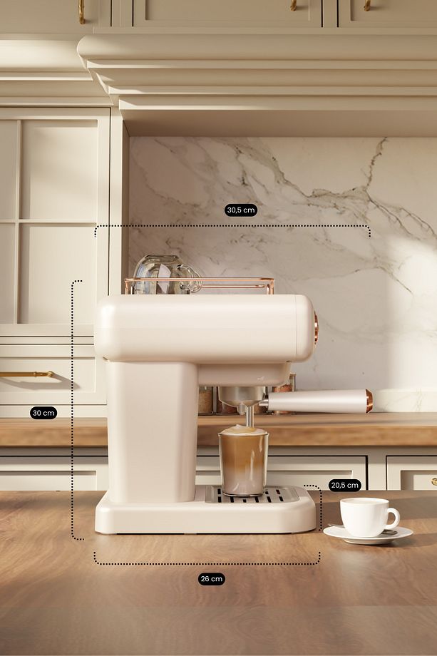 Espresso Latte Cappuccino Kahve Makinesi Süt Köpürtücülü 20bar Basınçlı 1,2lt Em-01 Ristretto - 6