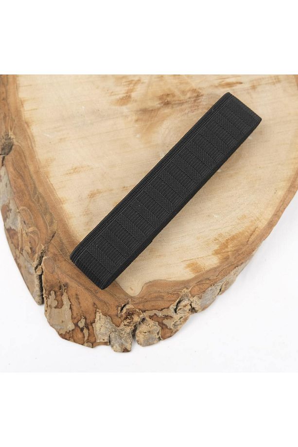 Polyester 2.5 cm Siyah Bel Paça Yassı Geniş Lastik Lateks Ürün - Elastik Bant - Don Lastiği 1 Metre - 4