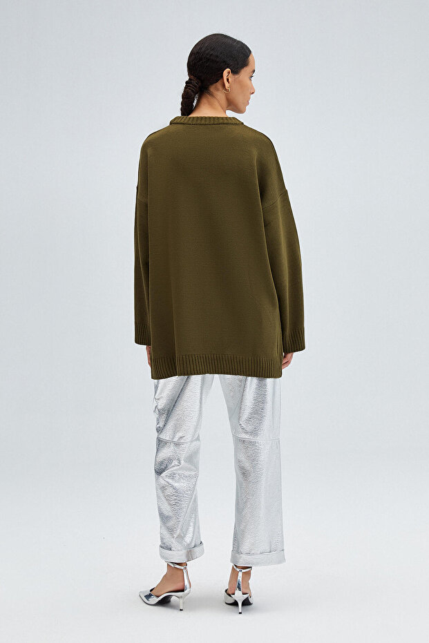 Strickpullover mit Knopfdetail - 5