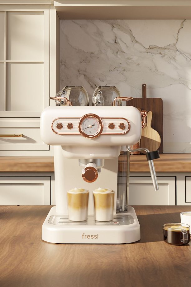Espresso Latte Cappuccino Kahve Makinesi Süt Köpürtücülü 20bar Basınçlı 1,2lt Em-01 Ristretto - 1