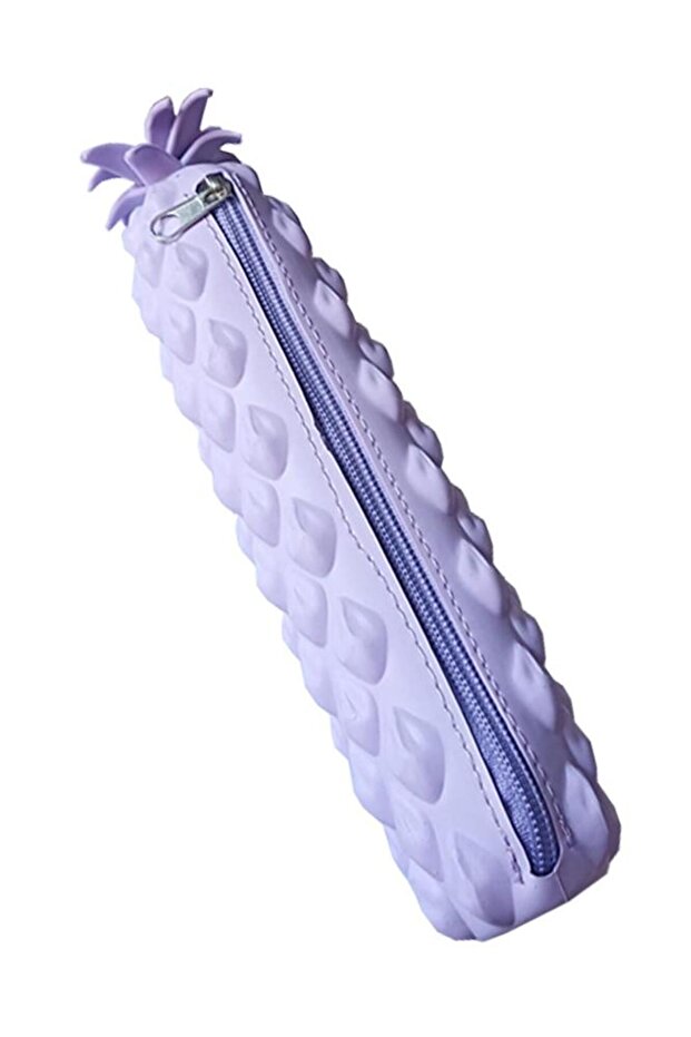 Silicone Pineapple Pen Holder Purple 1 Piece Silicone Pen Box Fun Cute Pineapple Figured Gift K