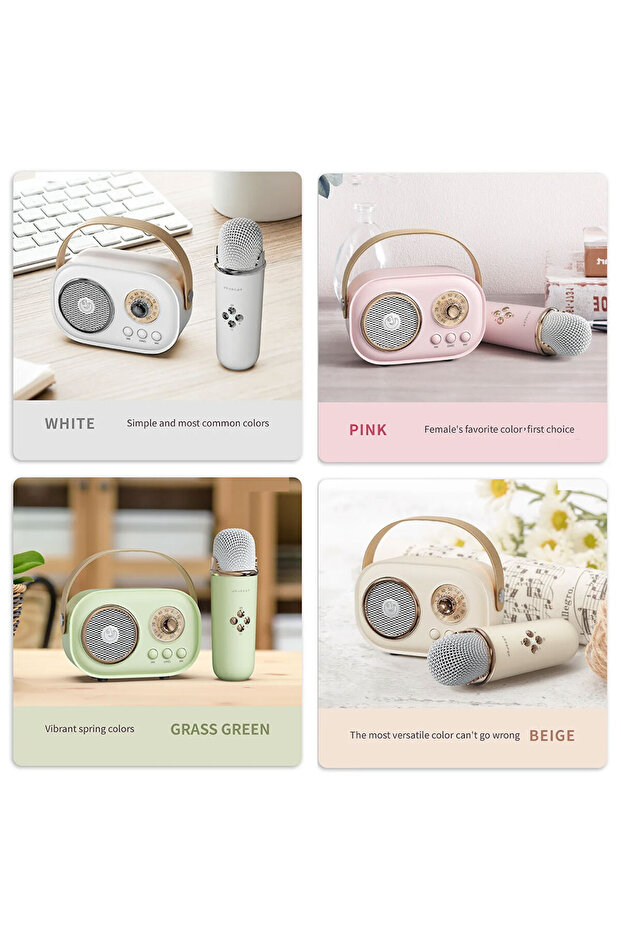 Bluetooth mini speaker with microphone for kids pink - 6