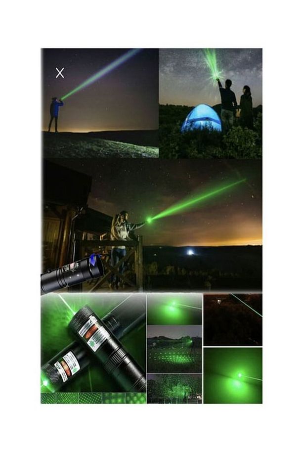 A kalite Güçlü Laser Pointer Şarjlı Güçlü Yeşil Lazer Metal Kasa New Version - 2
