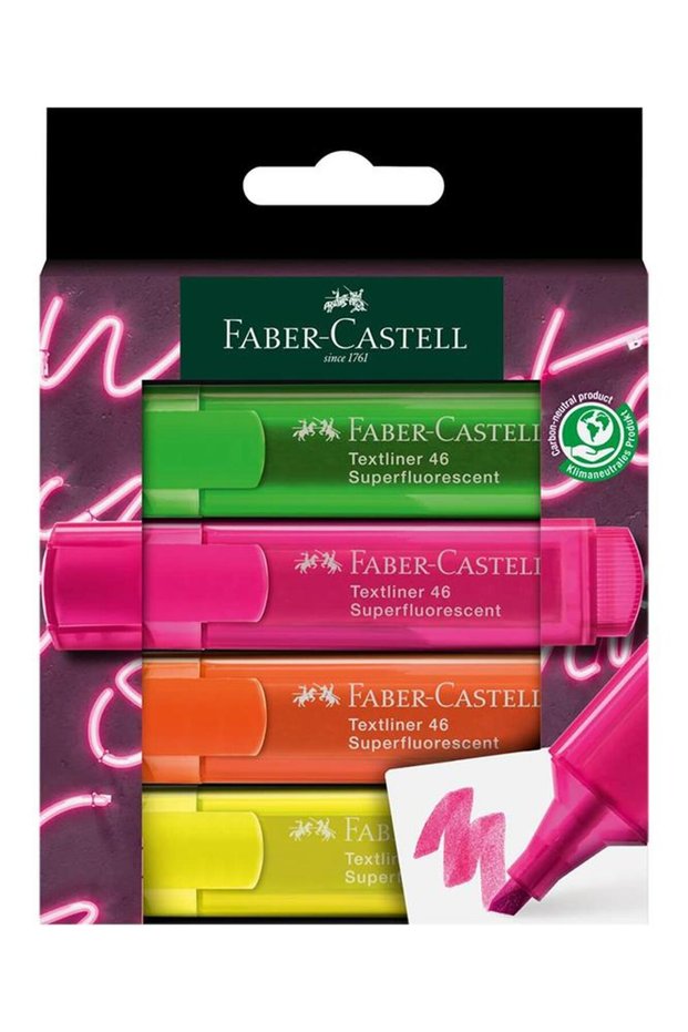 Highlighter 4 Pieces 1 Pack Textliner Highlighter Vibrant Colors Cut Tip Marker Yellow Orange