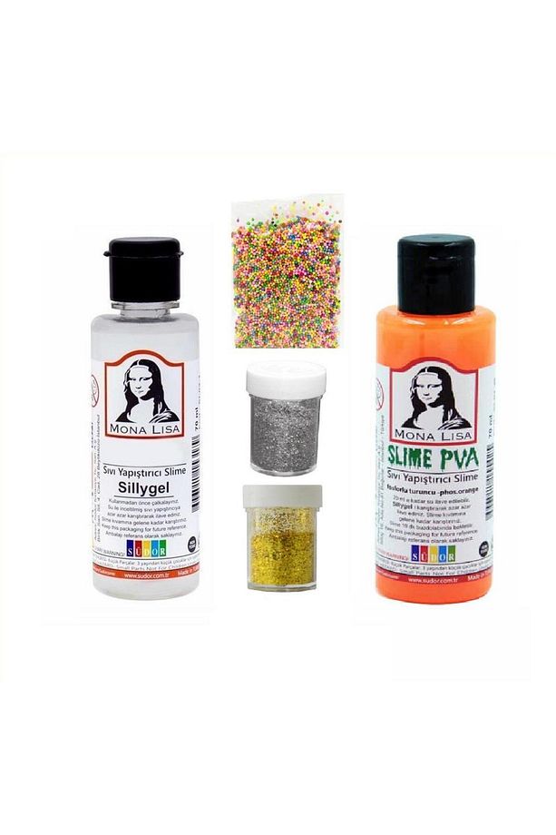 Slime Seti Fosforlu Turuncu Renk 70 ml Renkli Slaym Sılaym Seti 70 ml Slime Borax - 1