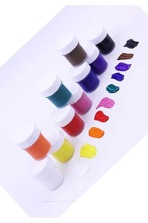 Akrilik Boya 12 Renk 20 ml 1 Paket Akrilik Boya Seti 12 Li Ahşap Tuval Taş Ağaç Boyamalar Için Idea - 4