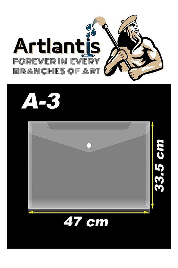 A3 Çıtçıtlı Dosya Şeffaf 1 Adet A-3 Çıtçıtlı Zarf Dosya Transparan 47x33.5 Cm Büyük Boy Çıtçıtlı Dos - 2