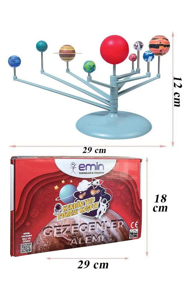 Güneş Sistemi Modeli 1 Paket Gezegen Sistemi Boya Fırça Eğitici Maket Deney Seti Plastik Gezegenler - 2