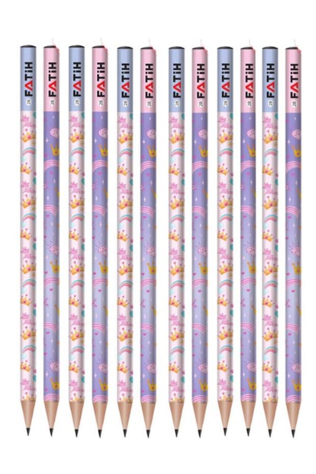Princess Round Lead Pencil 12 Pcs 1 Pack Conqueror Lead Pencil 2B Lead Castle in Black Soft Colors