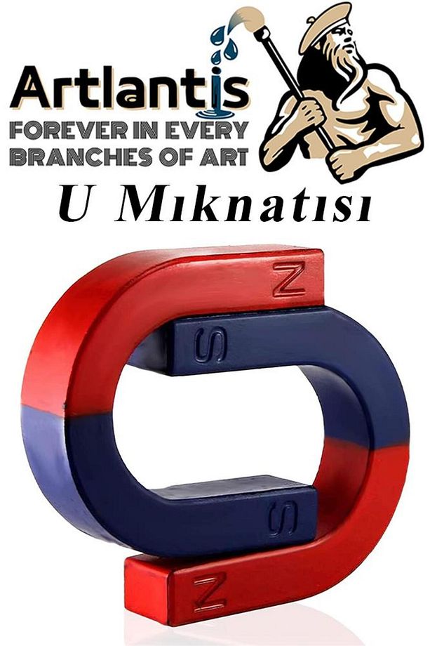 U Mıknatısı Deney Malzemesi 4 Adet Okul Projeleri İçin U Şekilli At Nalı Mıknatıs Kırmızı Mavi Boyal - 8