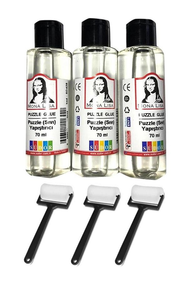 Puzzle Yapıştırıcı 70 Ml 3 Adet Ve Silindir Sünger Fırça 3 Adet Monalisa Pazıl Yapıştırıcısı - 4