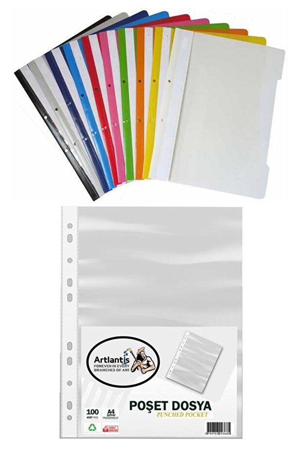 10 Color Ring Binders and 100 Pcs Bag Binders 1 Pack of 10 Ring Binders Bag Binders School Office Office