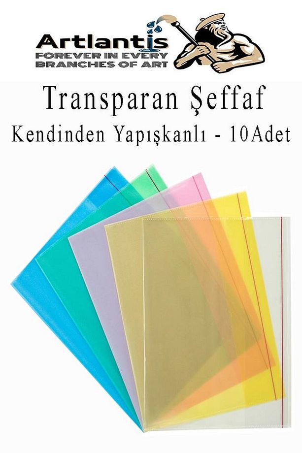Hazır Kitap Kaplığı Şeffaf Buzlu Mavi 10 Adet 1 Paket Cırtlı Ayarlanabilir Kendinde Yapışkanlı Kaplı - 4