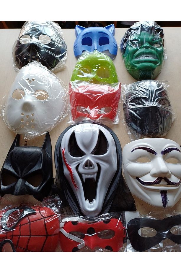 Maske Seti 10 Adet Hulk Örümcek Pijamaskeliler Gekko Spawn Jas Batman Çığlık Vendetta - 4