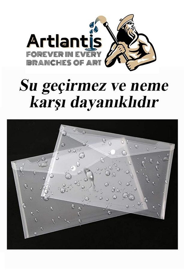A3 Çıtçıtlı Dosya Şeffaf 5 Adet A-3 Çıtçıtlı Zarf Dosya Transparan 47x33.5 Cm Büyük Boy Çıtçıtlı Dos - 3