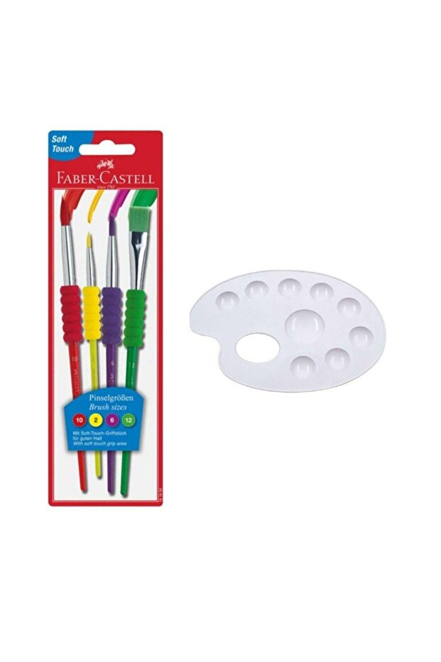 Fırça Seti 4 lü ve Resim Paleti 1 Adet Faber Castell Resim Paleti - 1