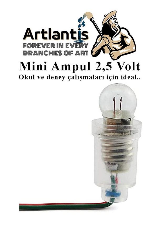 Mini Ampul 2,5 Volt 5 Adet 1 Paket Küçük Elektrik Deney Ampulü 2.5 v Okul Sınıf Elektrik Devre Deney - 4