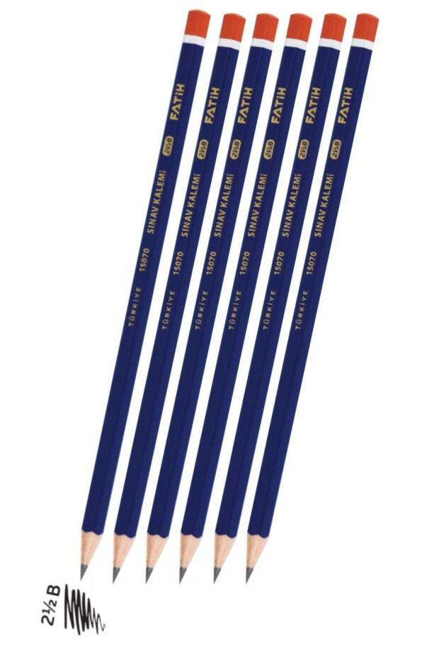 Exam Pencil 2.5 B 6 Pieces Fatih Exam Pencil 2.5 B Soft Tip Pencil Easy to Erase