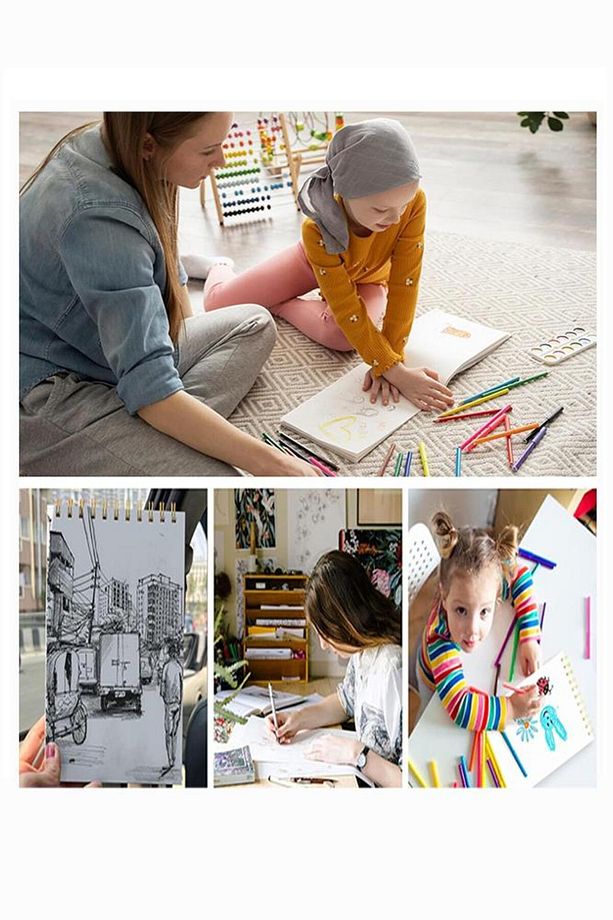 Eskiz Defteri A4 Spralli 50 Yaprak 1 Adet 100 gr 210x297 mm Sketch Book Üstten Açılmalı Ezkiz Defter - 5