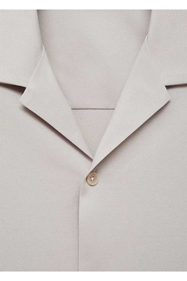 Bowling Yakalı Pamuklu Gömlek - 8