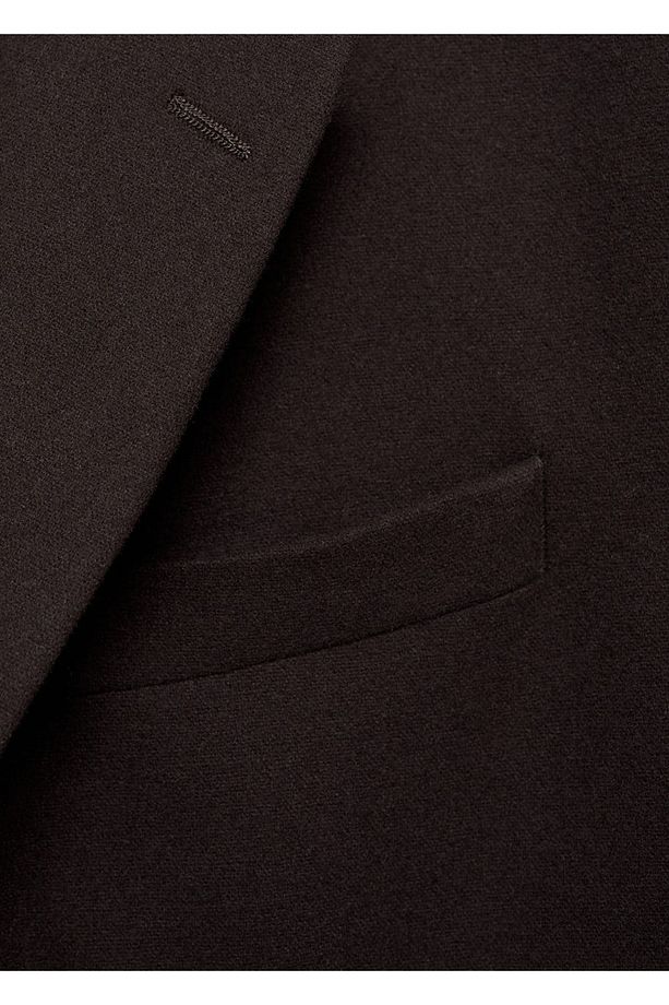 Regular kesim geri dönüştürülmüş yün blazer ceket - 8